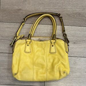 Coach Christine Yellow Leather Handbag